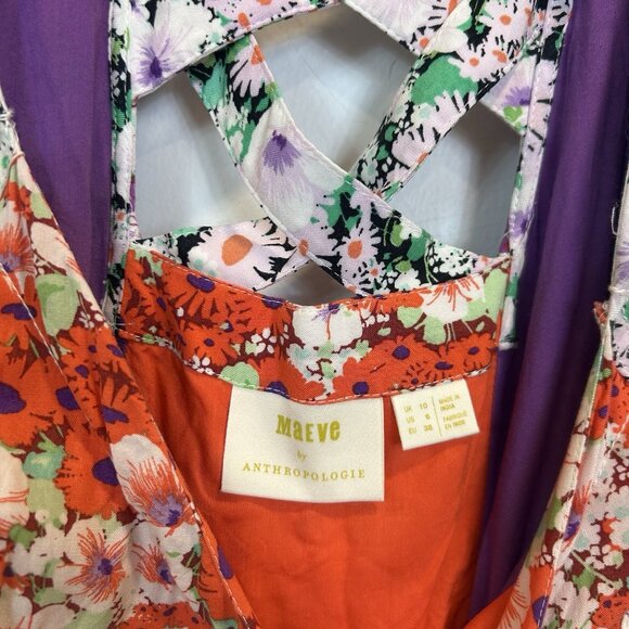 Anthropologie Maeve Tate Sundress Floral Midi Dress Women's Size 6 Button Front - Picture 4 of 11